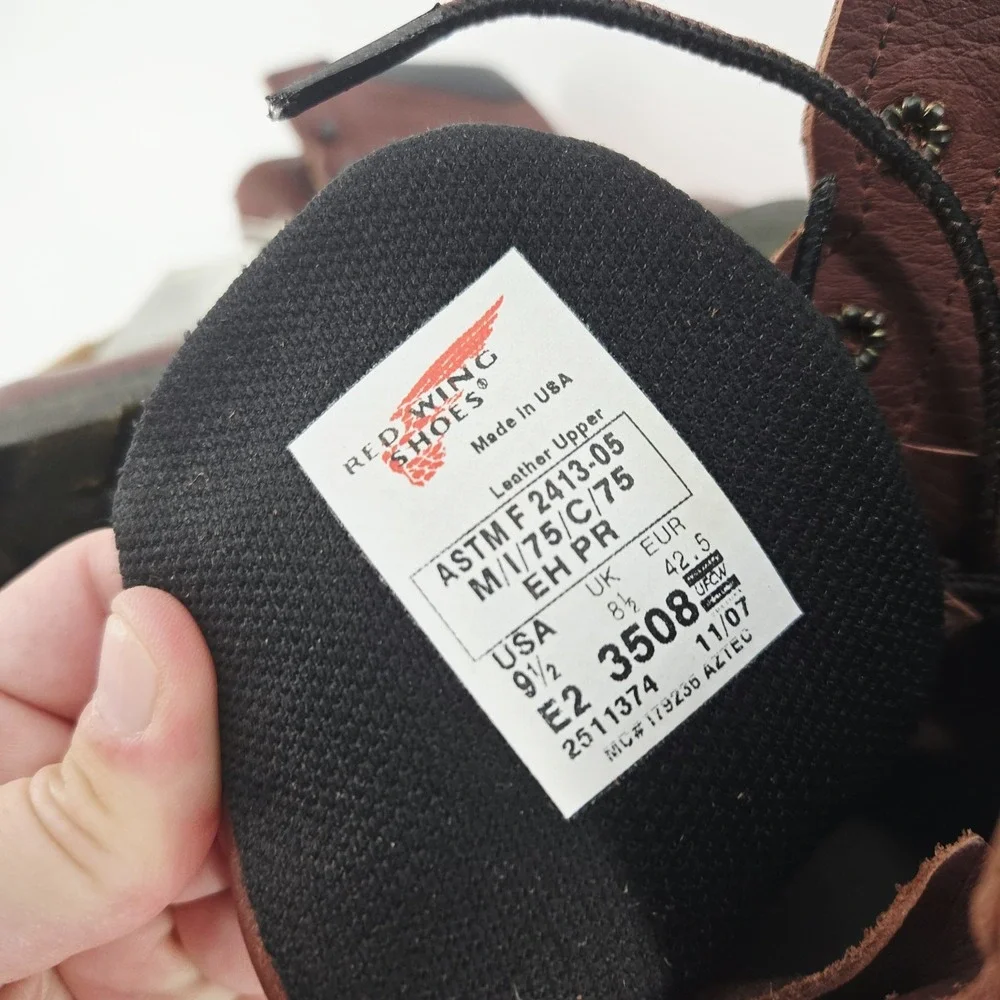 RED WING SuperSole 3508 Steel Toe Men Work Boots MSRP $298 MADE USA Size 9 EE